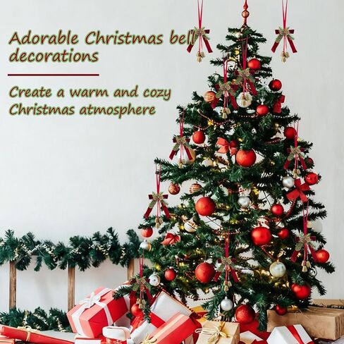 2 قطعة من أقواس شريط عيد الميلاد مع أجراس جلجل وكوز الصنوبر، شجرة عيد الميلاد العلوية معلقة على شكل إكليل عيد الميلاد وأقواس الصنوبر مع قلادة جرس وأقواس زخرفية لخزانة المطبخ وديكور المنزل في عيد الميلاد in Kuwait