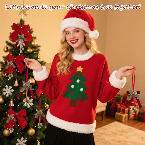 2 قطعة من أقواس شريط عيد الميلاد مع أجراس جلجل وكوز الصنوبر، شجرة عيد الميلاد العلوية معلقة على شكل إكليل عيد الميلاد وأقواس الصنوبر مع قلادة جرس وأقواس زخرفية لخزانة المطبخ وديكور المنزل في عيد الميلاد in Kuwait