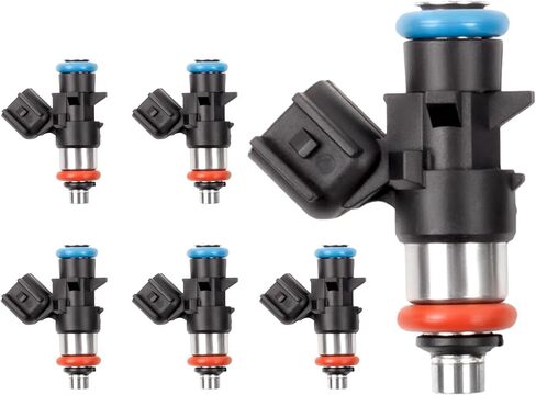 Fuel Injectors Compatible with 2003-2006 MDX,2004-2008 TL,2003-2007 Accord,2005-2015 Odyssey,2005-2011 Pilot,2006-2013 Ridgeline Replace 16450RCAA01,FJ485 6Pcs 8 Holes in Saudi Arabia