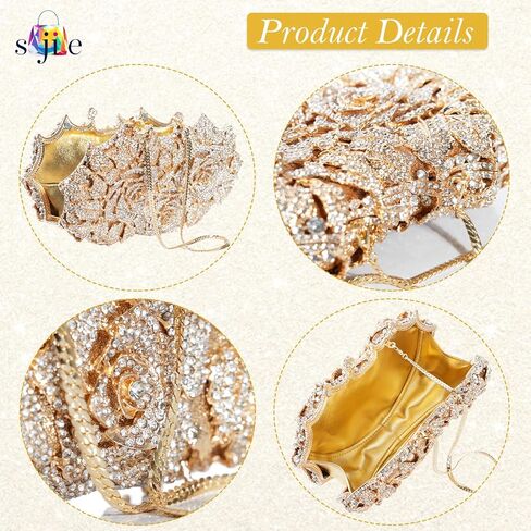Handmade Bag Evening Bag Sparkly Clutch Purses for Women Wedding Glitter Rhinestone Party Prom Purse Dressy Clutch Bags in Saudi Arabia