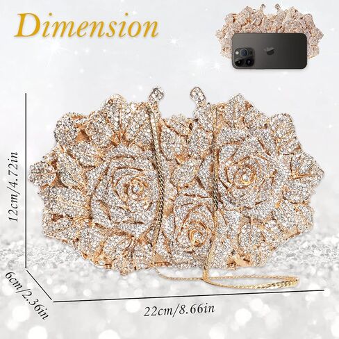 Handmade Bag Evening Bag Sparkly Clutch Purses for Women Wedding Glitter Rhinestone Party Prom Purse Dressy Clutch Bags in Saudi Arabia