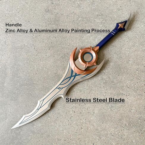Anime All Metal Moonshadow Sword Sung Jingwoo with Display Stand for Cosplay, Collection-27.8 Inch White in Saudi Arabia