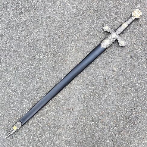 Stainless Steel Medieval Cross Crusader Knight Templar Sword for Collection, Cosplay, Display-32.9 Inch in Saudi Arabia