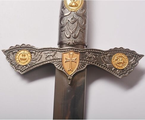 Stainless Steel Medieval Cross Crusader Knight Templar Sword for Collection, Cosplay, Display-32.9 Inch in Saudi Arabia