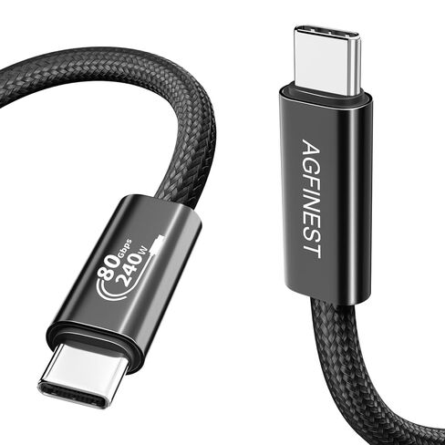 كابل USB 4 لكابل Thunderbolt 5 بطول 3.94 قدم، مزامنة بيانات 80 جيجابت في الثانية حتى 120 جيجابت في الثانية لتعزيز عرض النطاق الترددي، شحن سريع 240 وات، كابل USB C Thunderbolt 4 8K/6K/5K@60 هرتز متوافق مع MacBook iPhone16 iPad Docking SSD in Kuwait