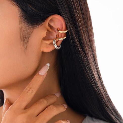 6/24 Pairs Women's Gold Hoop Earrings Pair: Fashion Large Pearls - Beautifully Decorated, Twisted Statement Earrings, Perfect for Birthday Parties in Saudi Arabia