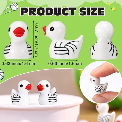 50 Pcs Mini Resin Volleyball Ducks Mini Ducks Figurines Bulk Miniature Volleyball Decoration for Summer Beach Activity Carnival Micro Landscape Ornament Garden Accessories in Saudi Arabia