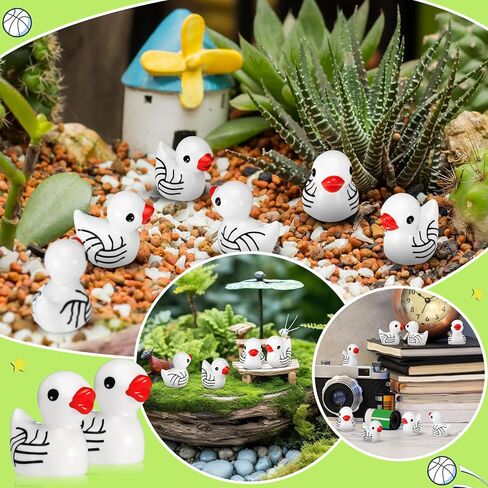 50 Pcs Mini Resin Volleyball Ducks Mini Ducks Figurines Bulk Miniature Volleyball Decoration for Summer Beach Activity Carnival Micro Landscape Ornament Garden Accessories in Saudi Arabia