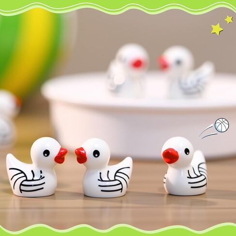50 Pcs Mini Resin Volleyball Ducks Mini Ducks Figurines Bulk Miniature Volleyball Decoration for Summer Beach Activity Carnival Micro Landscape Ornament Garden Accessories in Saudi Arabia