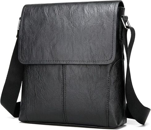 Vintage Men's Crossbody Shoulder Bag, Business Satchel Handbag with Zipper, Side Crossover Pouch for Office in Saudi Arabia