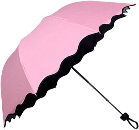 Water-Activated Flower Umbrella,Travel Foldable Compact Umbrellas Sun Rain Umbrellas Parasol,Unique Design with Color-Changing Effect, Ideal for Rainy Days,Easy to Carry(Pink) in Saudi Arabia