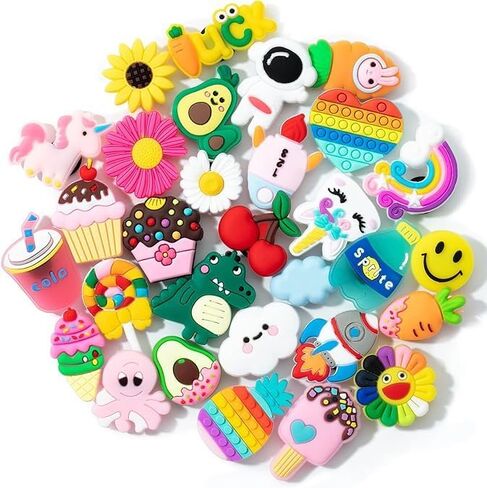 30Pcs Random Shoe Charms, PVC Cute Cartoon Charms for Decoration in Saudi Arabia