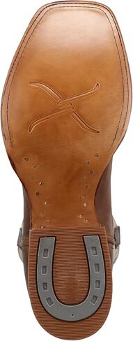 Twisted X Men's 12" Rancher, Wide Square Toe with CellSole, Tobacco Brown & Sand, 8 EE in Saudi Arabia