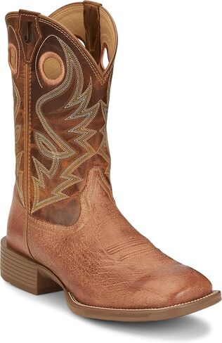 Justin Roswell 11" Smooth Ostrich Men's Western Boots, Premium Leather, J-Flex Insole, Square Toe, Slip Resistant Outsole in Saudi Arabia