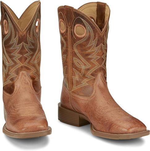 Justin Roswell 11" Smooth Ostrich Men's Western Boots, Premium Leather, J-Flex Insole, Square Toe, Slip Resistant Outsole in Saudi Arabia