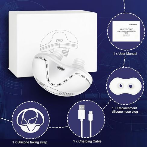 Anti Snoring Devices, Adjustable Wind Speed Snoring Solution, Electric Anti Snoring Devices Nasal Dilator Nose Vents Plugs,Stop Snoring Suitable for Men & Women(White) in Saudi Arabia