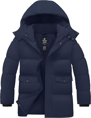 wantdo Men's Winter Coat Warm Parka Jacket Waterproof Puffer Jacket with Removable Hood (Regular and Big Size) in Kuwait