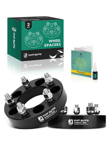فواصل عجلات YHTAUTO مقاس 5 × 4.75 بوصة مقاس 2 بوصة تناسب كامارو، كورفيت، بليزر، S10، S10 بليزر، XLR، فايربيرد، سونوما، جيمي 5 × 120 مم 5 فواصل إطارات العروة مع مسامير M12x1.5 و12.9 درجة، تجويف محور 87.1 مم 4 قطع in Saudi Arabia