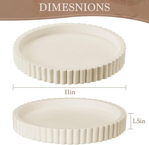 Decorative Tray for Coffee Table Decor - Concrete Round Tray Home Decor - Bandejas Decorativas - Circle Coffee Table Centerpiece in Saudi Arabia