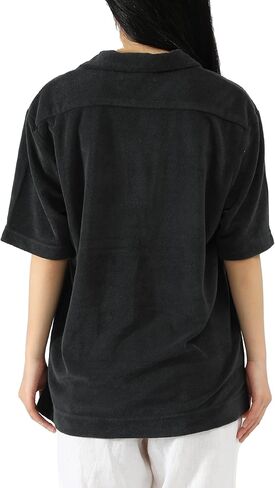 Men's Terry Towel Polo Shirt with Short Sleeve Chest Pocket Casual Unisex Top in Saudi Arabia