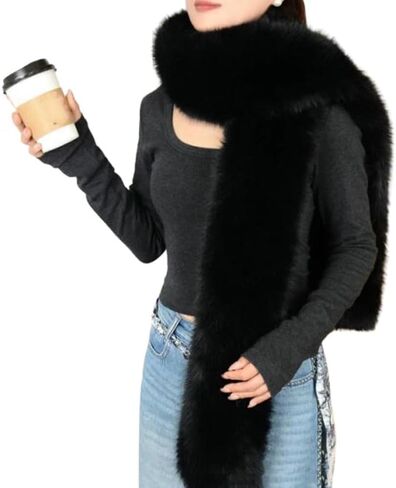 Faux Rabbit Fur Scarf for Women Thick Plush Winter Warm Wraps 1920s Fluffy Party Shawl Luxury Wedding Fur Stole in Saudi Arabia