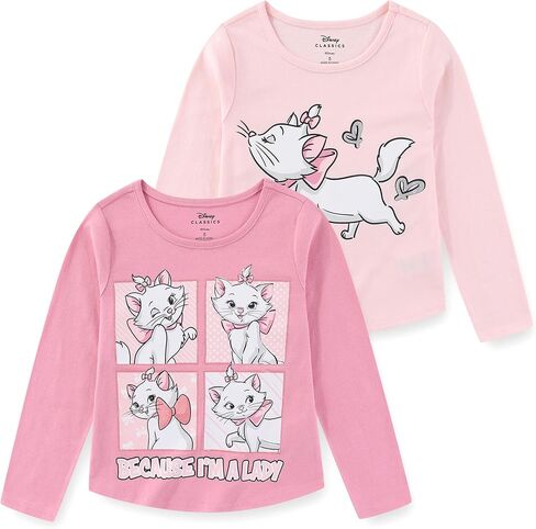 Disney The Aristocats Marie The Cat Girls Long Sleeve Shirt 2 Pack for Big Kids in Saudi Arabia