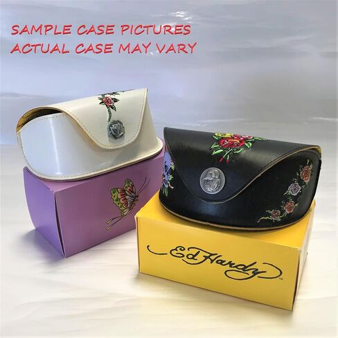 Ed Hardy Black Rose Gray Horn Sunglasses with Leather Case in Saudi Arabia