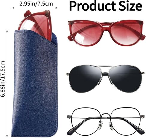 6 Pack Soft Glasses Cases Leather Eyeglass Cases Travel Portable Anti-friction in Saudi Arabia