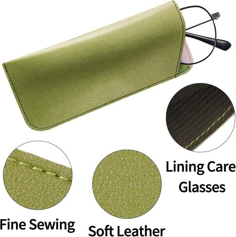 6 Pack Soft Glasses Cases Leather Eyeglass Cases Travel Portable Anti-friction in Saudi Arabia