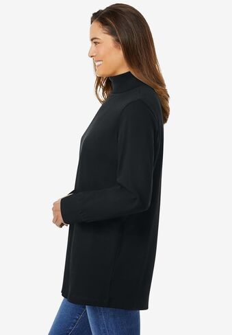 Woman Within Plus Size Perfect Long-Sleeve Turtleneck Tee (Petite Available) in Saudi Arabia