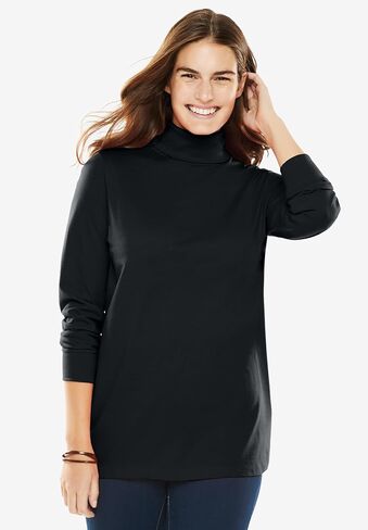 Woman Within Plus Size Perfect Long-Sleeve Turtleneck Tee (Petite Available) in Saudi Arabia