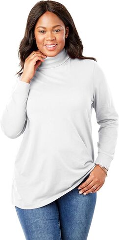 Woman Within Plus Size Perfect Long-Sleeve Turtleneck Tee (Petite Available) in Saudi Arabia