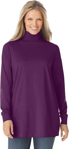 Woman Within Plus Size Perfect Long-Sleeve Turtleneck Tee (Petite Available) in Saudi Arabia