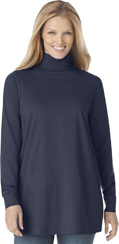 Woman Within Plus Size Perfect Long-Sleeve Turtleneck Tee (Petite Available) in Saudi Arabia