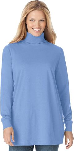 Woman Within Plus Size Perfect Long-Sleeve Turtleneck Tee (Petite Available) in Saudi Arabia