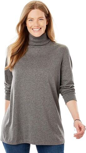 Woman Within Plus Size Perfect Long-Sleeve Turtleneck Tee (Petite Available) in Saudi Arabia
