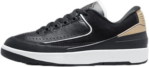 حذاء Air Jordan 2 Retro Low أسود/أحمر فارسيتي للنساء (DX4401-001، أسود/ذهبي معدني/أوف وايت/أحمر فارسيتي) مقاس 10.5 in Saudi Arabia