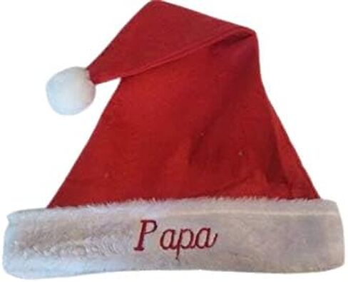 Santa Hat Custom Monogrammed Embroidered Fuzzy Velvet embroidered hat in Saudi Arabia
