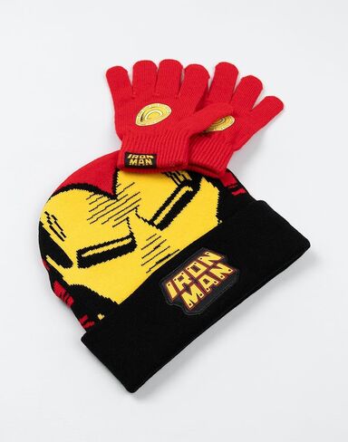 مجموعة قفازات وقفازات باللون الأحمر للأولاد من Marvel Iron Man | إكسسوارات الشتاء الدافئة مع رسم الرجل الحديدي in Saudi Arabia