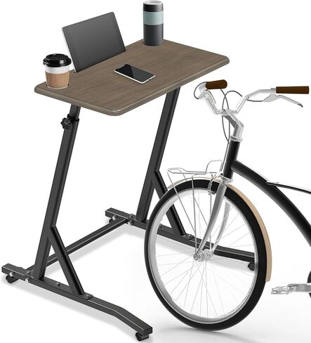 SELEWARE Bike Trainer Fitness Desk Cycle Desk Portable Workstation Standing Desk with Sturdy Triangle Construction Height Adjustable from 3 to 4 ft in Kuwait
