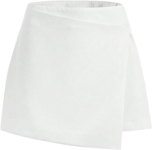 WDIRARA Women's Wrap Short Skirt Work Office Asymmetrical Hem Solid A Line Skirts in Saudi Arabia