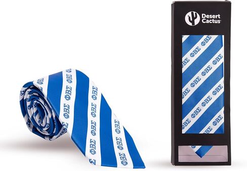 ربطة عنق Desert Cactus Phi Beta Sigma Phi Beta Sigma Fraternity اليونانية مناسبة رسمية 100% بوليستر مع شعار، مرخصة رسميًا (النمط E) in Saudi Arabia