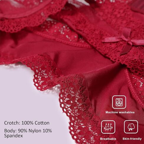6 Pack Underwear for Women Sexy Panties No Show Stretchy with Cute Lace Seamless Breathable Underwear Women S-XL in Saudi Arabia
