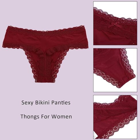 6 Pack Underwear for Women Sexy Panties No Show Stretchy with Cute Lace Seamless Breathable Underwear Women S-XL in Saudi Arabia
