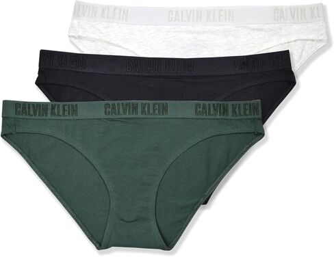ملابس داخلية بيكيني نسائية من Calvin Klein مكونة من 3 قطع من مزيج القطن أحادية اللون وشعار جريء، in Saudi Arabia