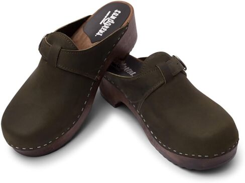 Sandgrens Handmade Swedish Wood Clogs for Men, Low Heel Mule | Halmstad in Saudi Arabia