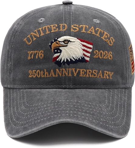 الولايات المتحدة 250th قبعة الذكرى السنوية ، 1776-2026 النسر التطريز قبعة بيسبول وطنية ، 250 الذكرى الولايات المتحدة الأمريكية قبعة للرجال والنساء in Saudi Arabia