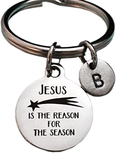 Christmas keychain, Christmas charm, religious keychain, personalized keychain, initial keychain, customized keychain, monogram in Kuwait