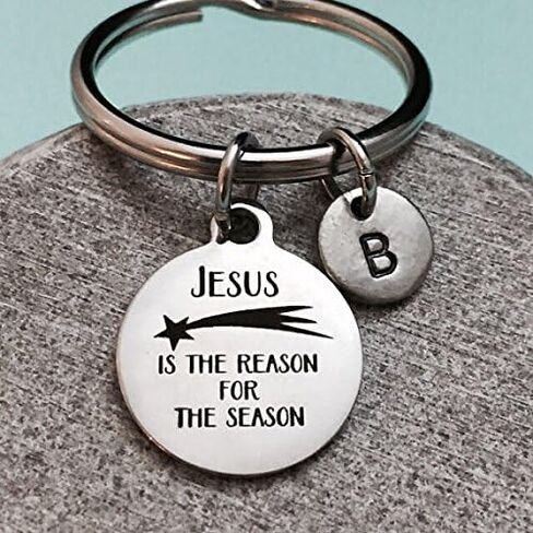 Christmas keychain, Christmas charm, religious keychain, personalized keychain, initial keychain, customized keychain, monogram in Kuwait