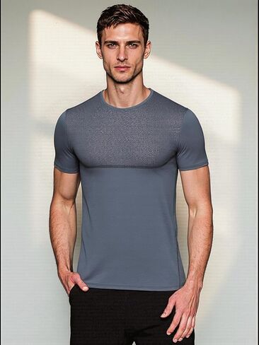 Men's Polka Dot Athletic T-Shirt for Gym Training Running Casual Sportswear in Saudi Arabia